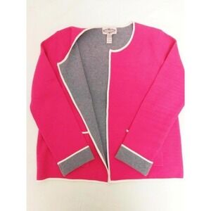 Oliver by Escio Pink Grey Colorblock Open Front Cardigan Jacket‎ XL